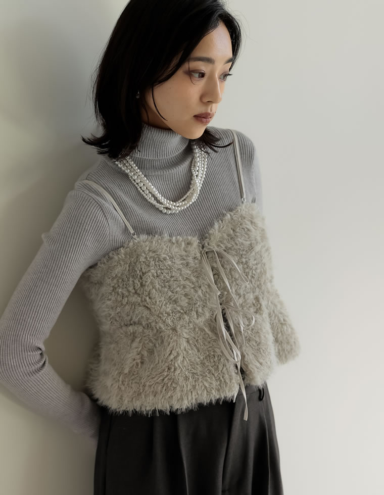 フェザーボアバルーンビスチェ
