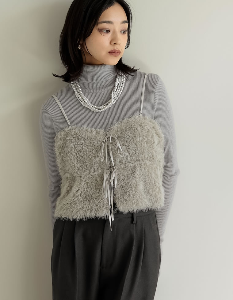 フェザーボアバルーンビスチェ