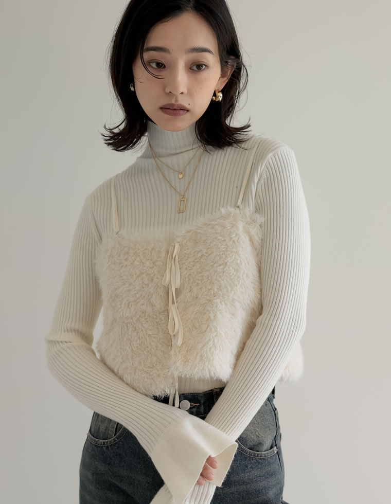 フェザーボアバルーンビスチェ