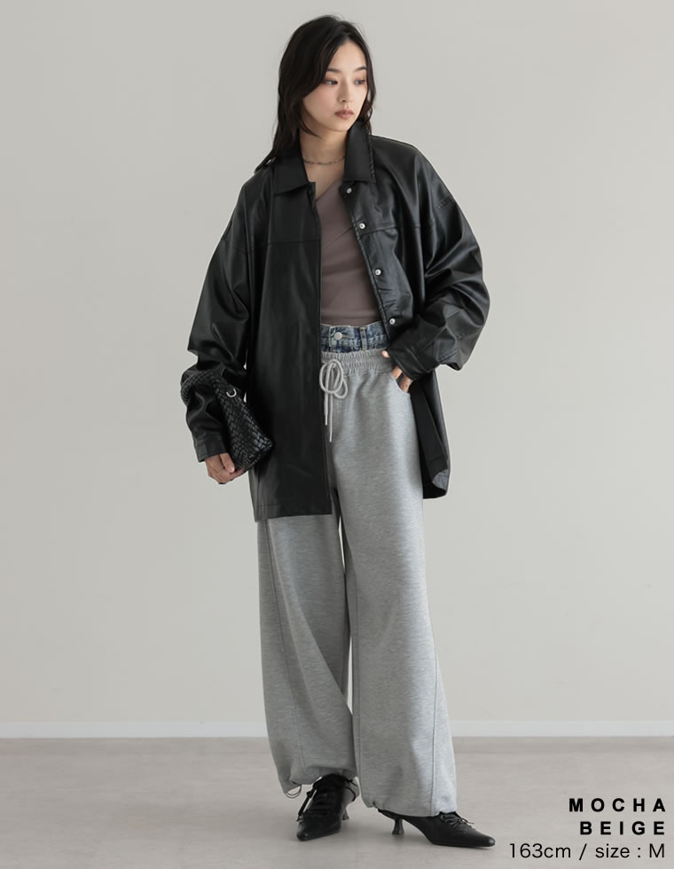 アシンメトリーネックニットトップス