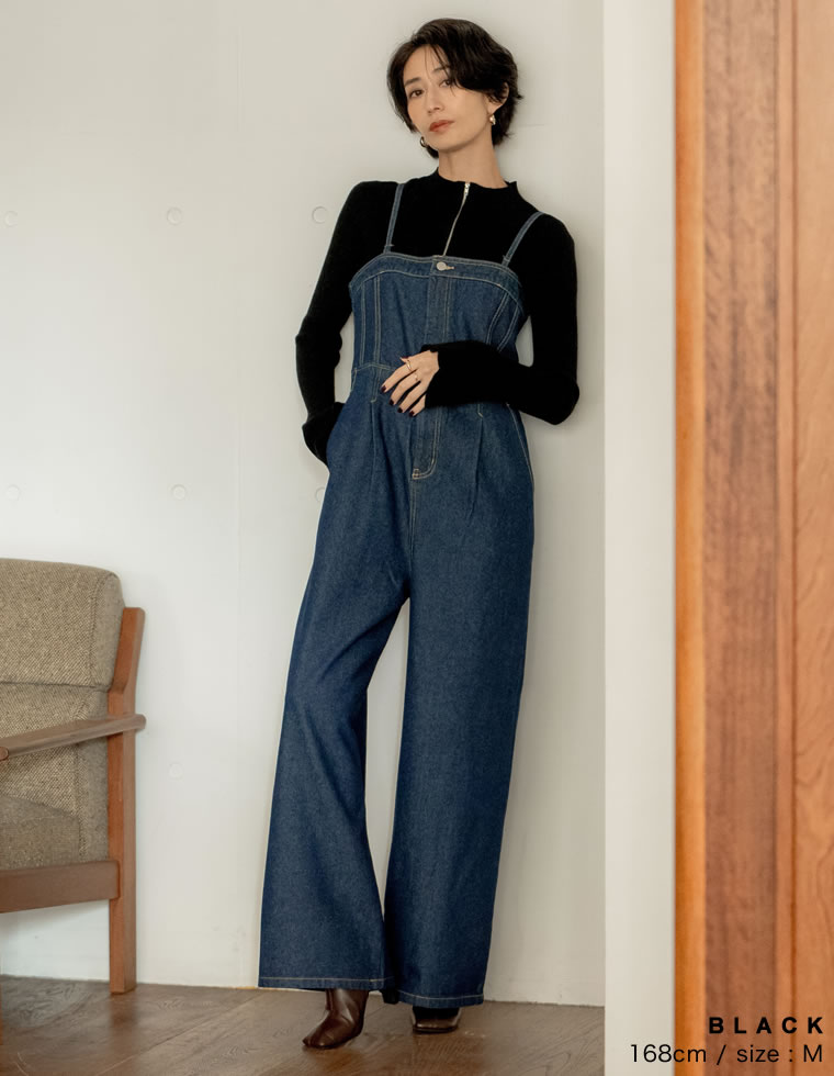 ハーフジップフレアスリーブニットトップス