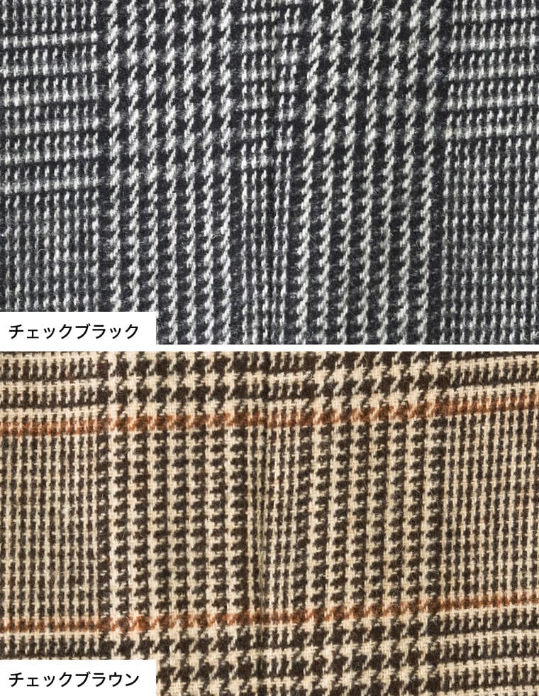 グレンチェックノーカラーフレアジャケット
