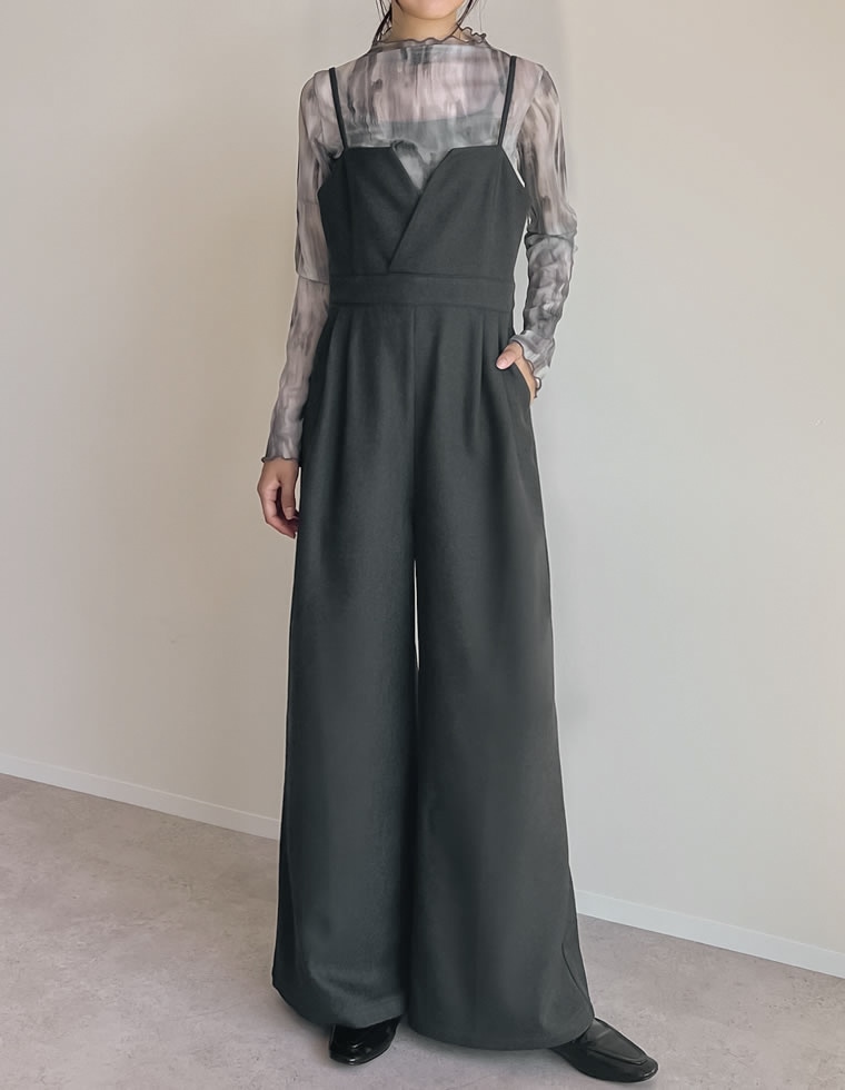 微起毛ツイルカッティングオールインワン