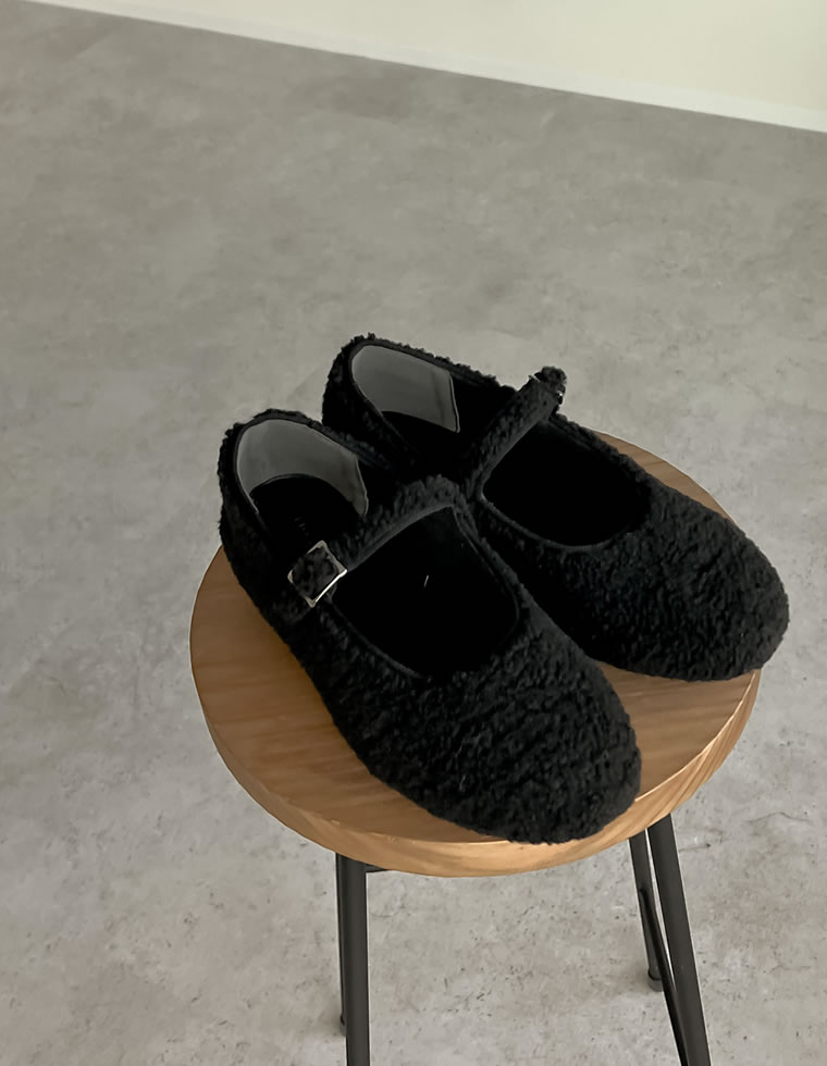 ボアバレエシューズ