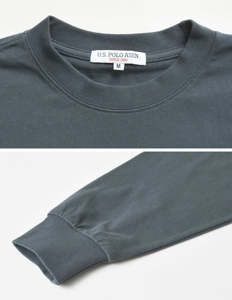 ユニセックスワンポイント刺繍長袖Tシャツ