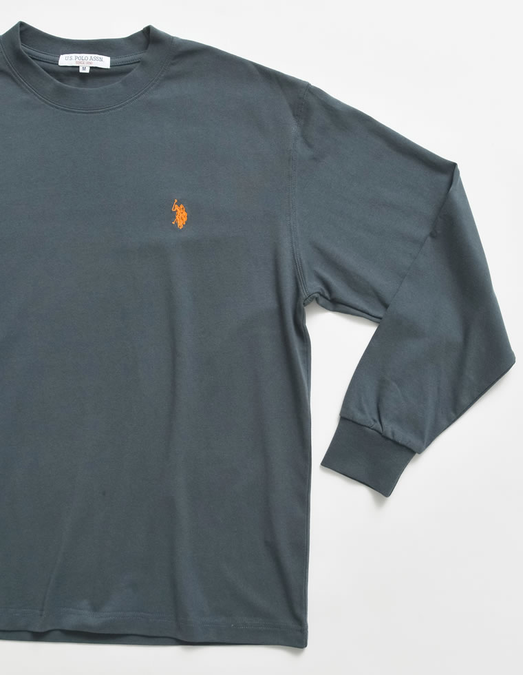 ユニセックスワンポイント刺繍長袖Tシャツ
