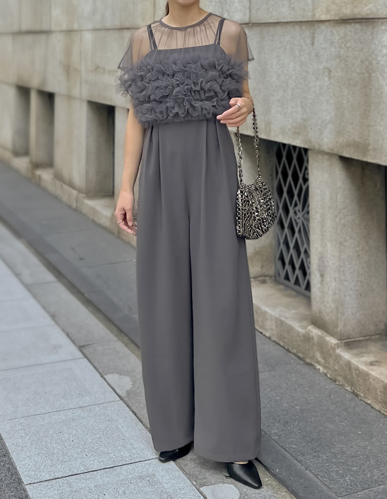 フリルチュールボレロセットオールインワン