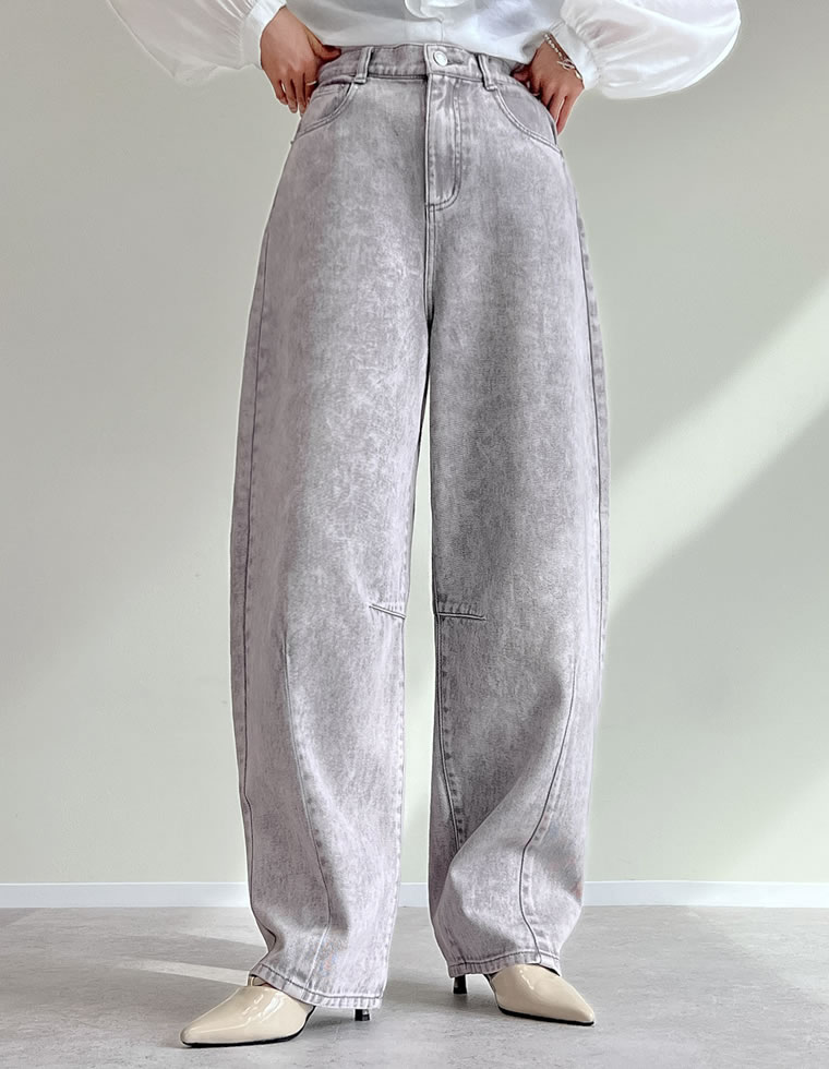 ウォッシュ加工コットンツイルカーブパンツ