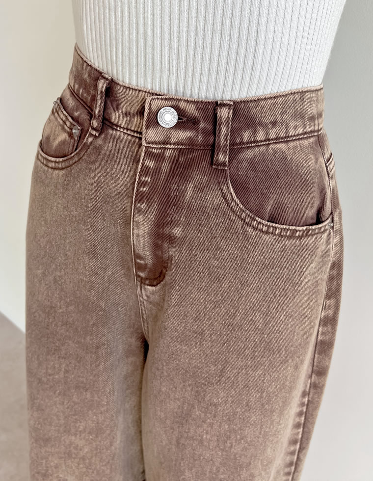 ウォッシュ加工コットンツイルカーブパンツ