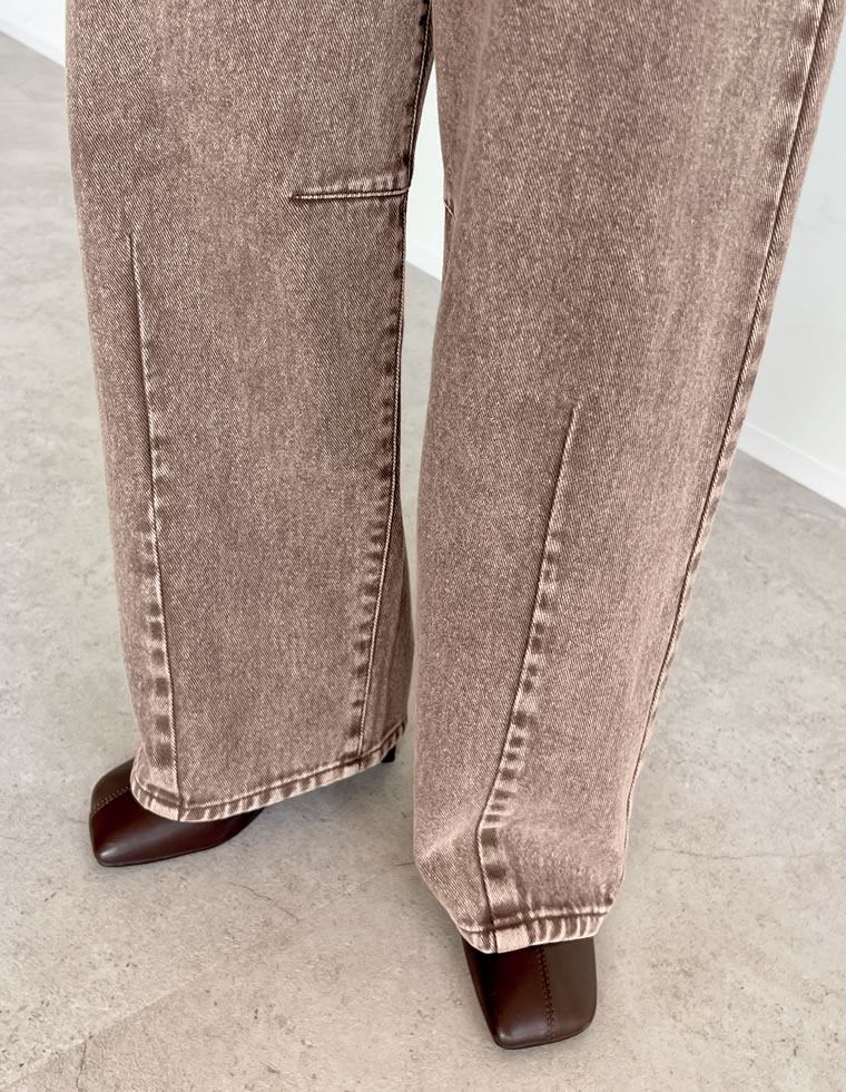 ウォッシュ加工コットンツイルカーブパンツ