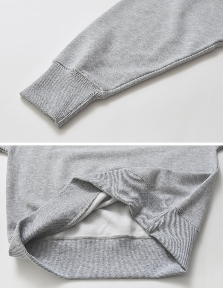 ワンポイント刺繍ピーチ裏起毛スウェット