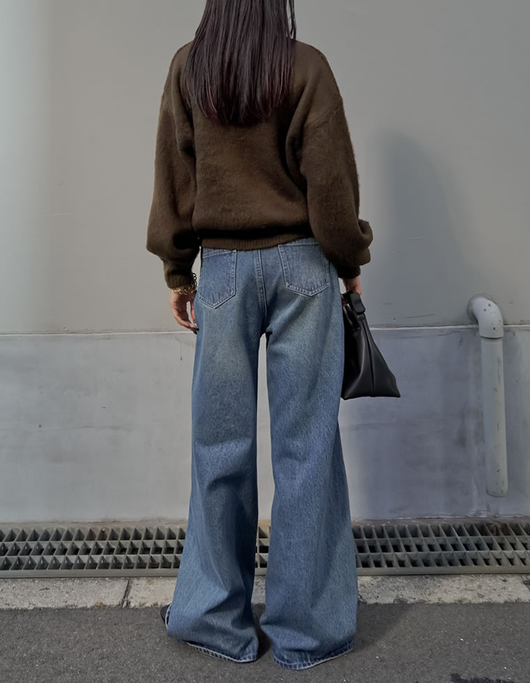 モヘアライクVネックニットトップス