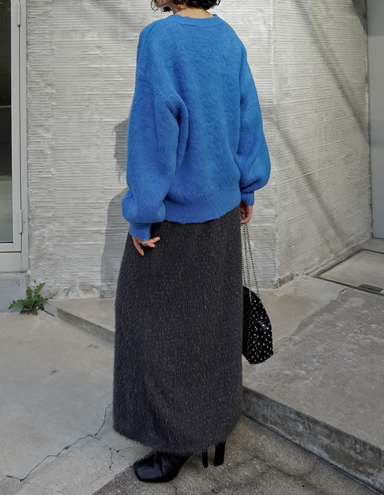 モヘアライクVネックニットトップス