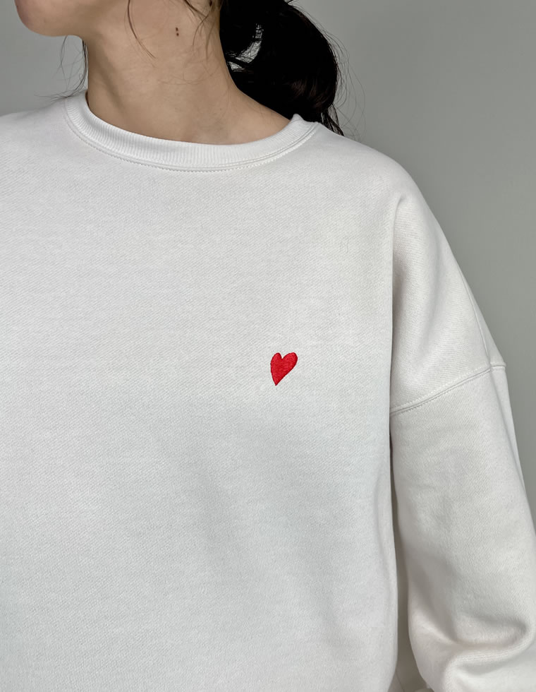 裏起毛ワンポイント刺繍スウェット