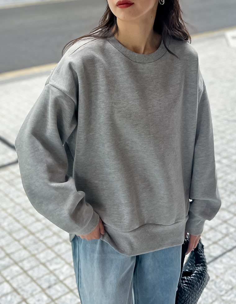 無地or配色ステッチ裏起毛スウェット