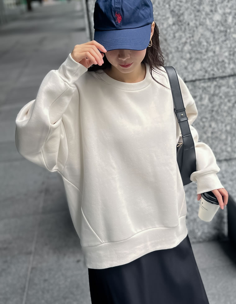 無地or配色ステッチ裏起毛スウェット