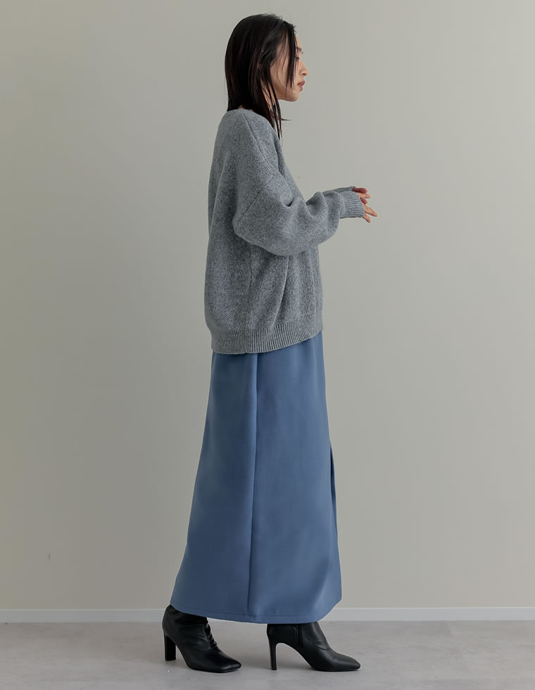 起毛フロントスリットタイトスカート