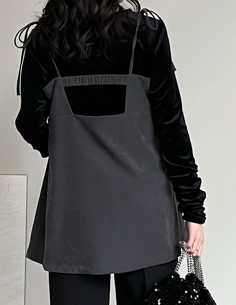 微起毛ツイルバックシャンキャミチュニック