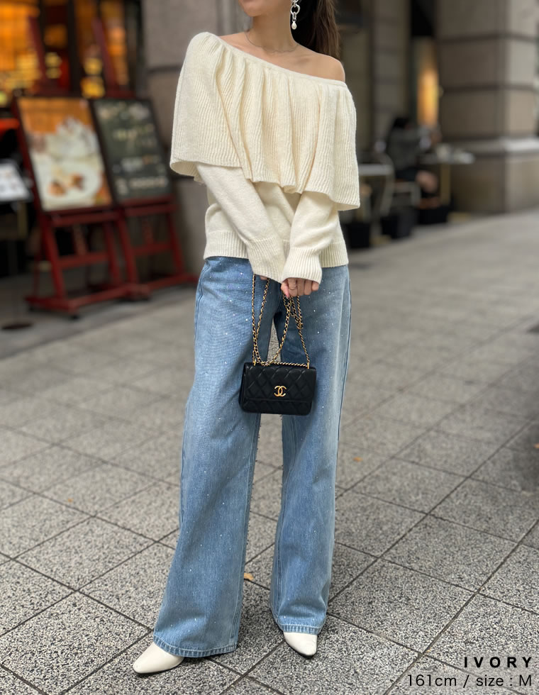 3WAYラッフルフリルニットプルオーバー