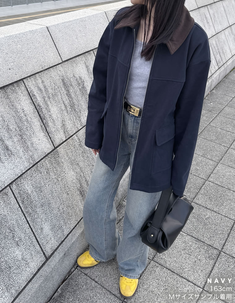 コーデュロイカラーカバーオールジャケット