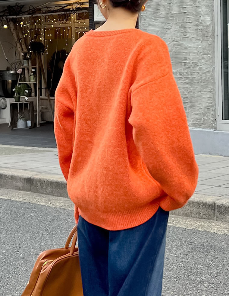 静電気防止モヘアライクニットトップス