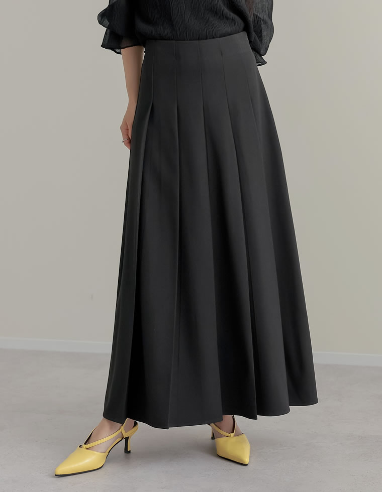 ストレッチミックスツイルプリーツスカート
