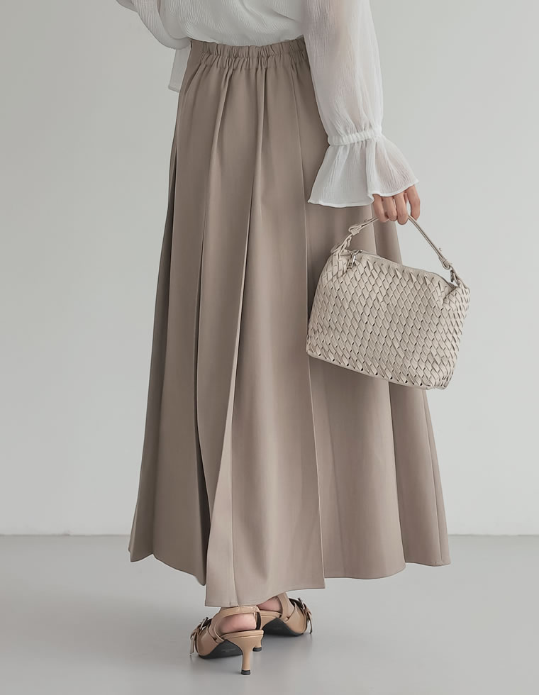 ストレッチミックスツイルプリーツスカート