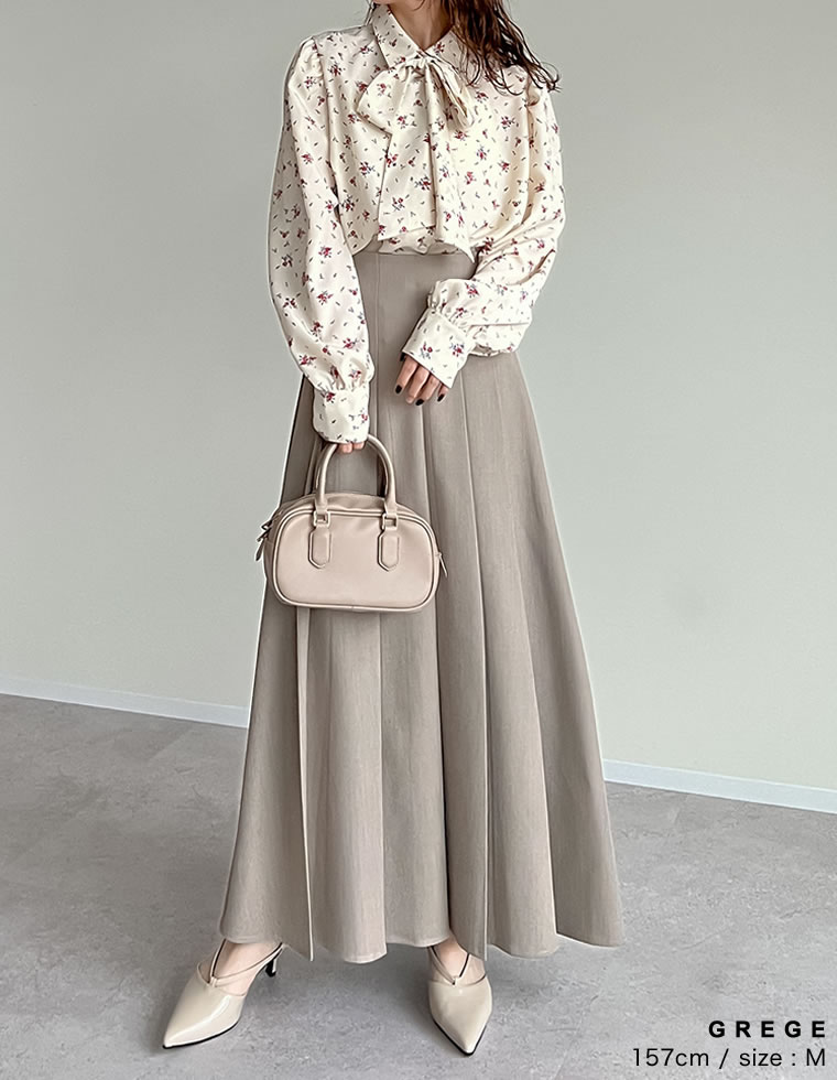 ストレッチミックスツイルプリーツスカート