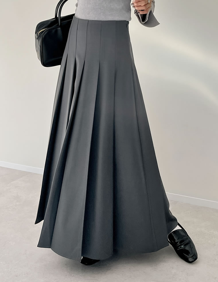 ストレッチミックスツイルプリーツスカート