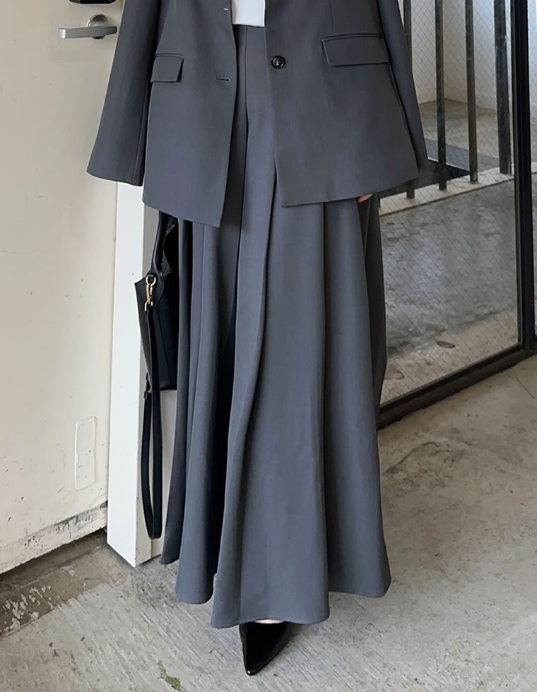 ストレッチミックスツイルプリーツスカート
