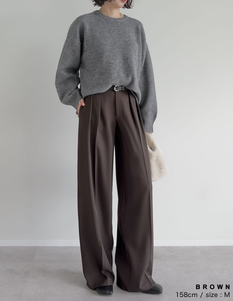 ミックスツイルダブルタックパンツ