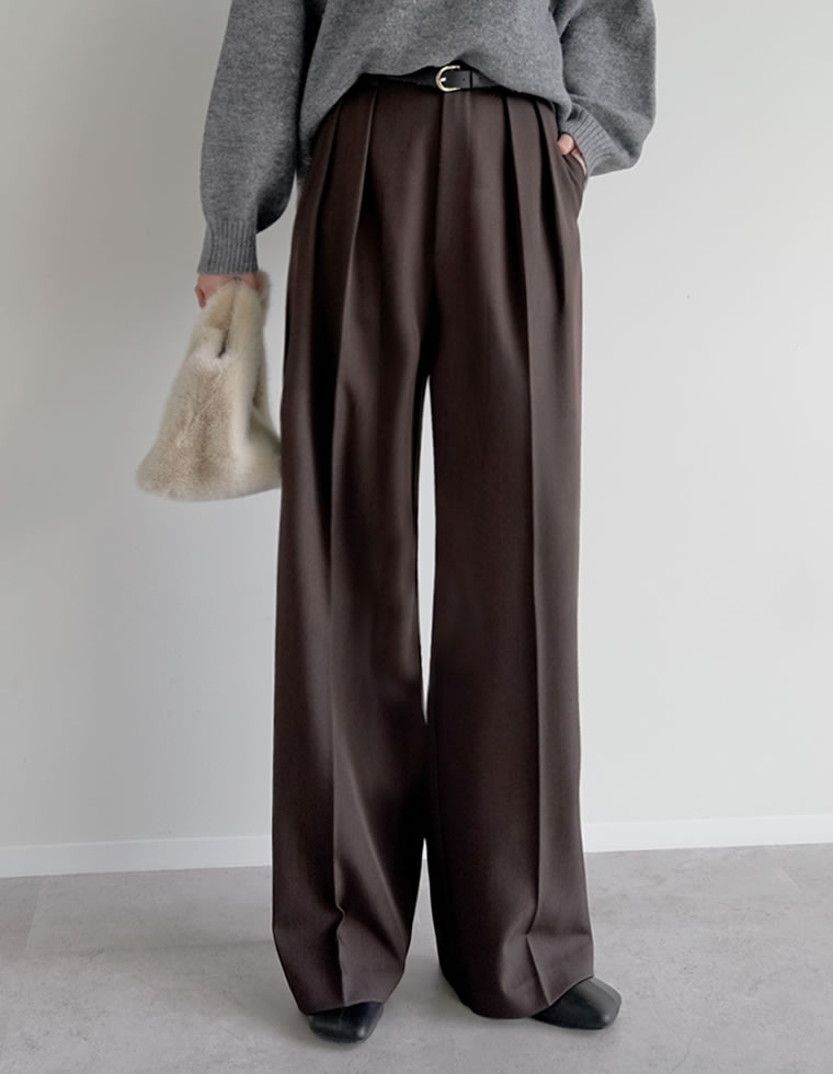 ミックスツイルダブルタックパンツ
