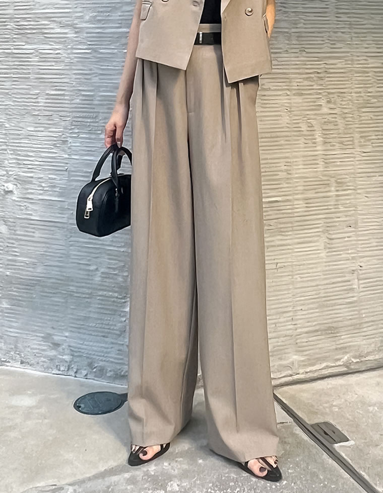 ミックスツイルダブルタックパンツ