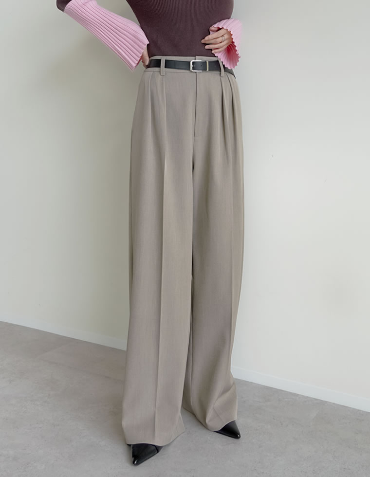 ミックスツイルダブルタックパンツ