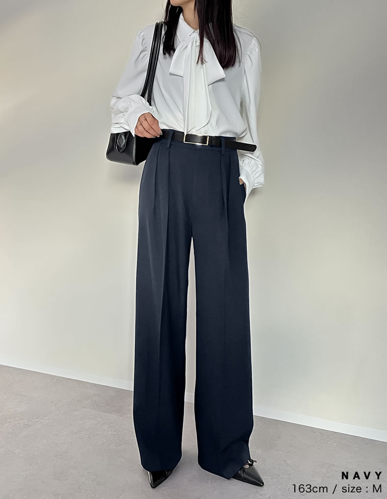 ミックスツイルダブルタックパンツ