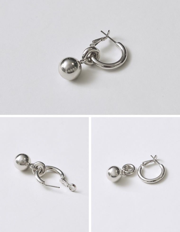 ボール付きフープピアス