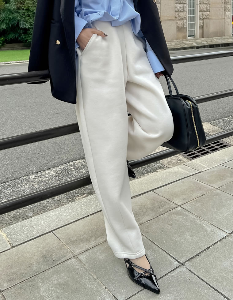 裏起毛スウェットカーブパンツ
