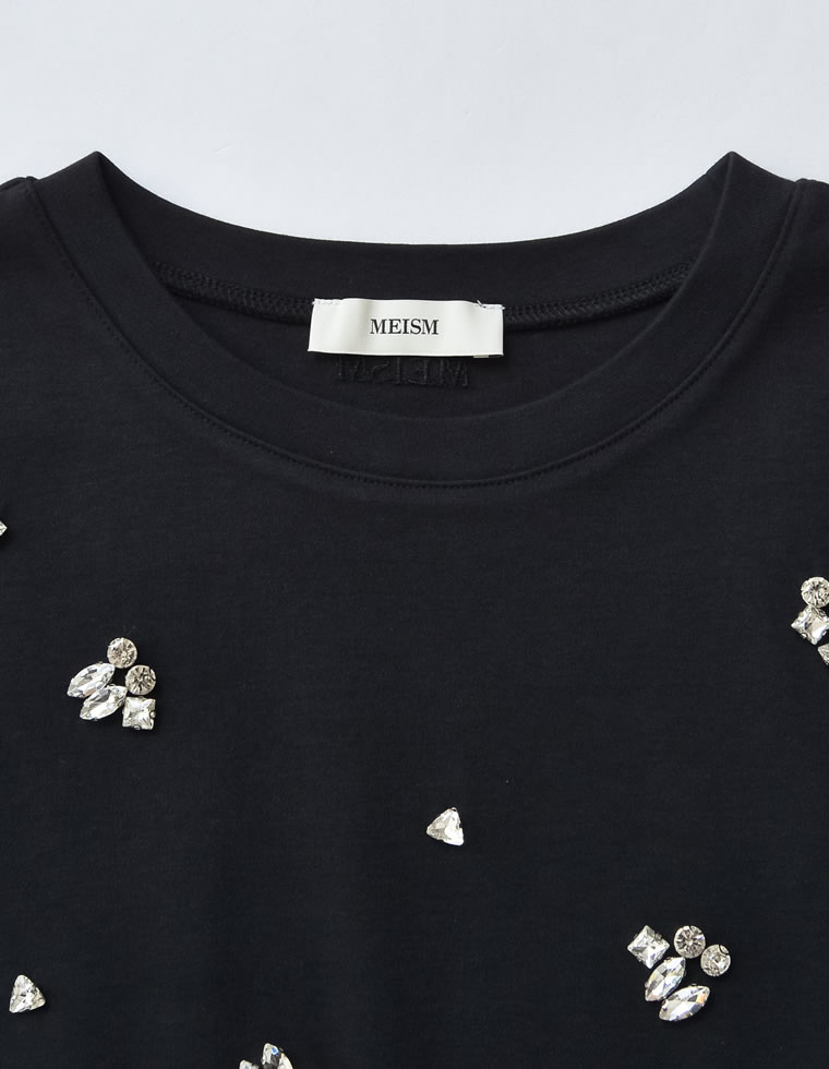 スムースコットンビジューデザインTシャツ