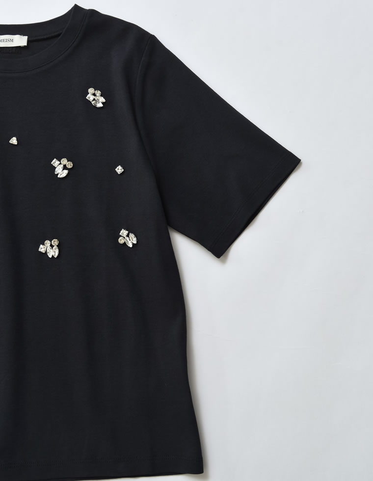 スムースコットンビジューデザインTシャツ