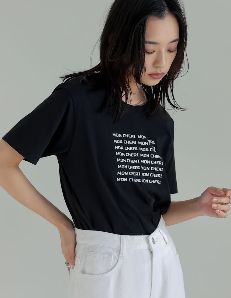 天竺MON CHERIロゴTシャツ