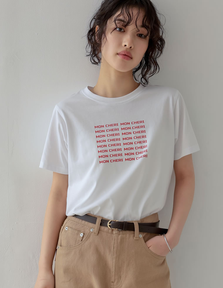 天竺MON CHERIロゴTシャツ