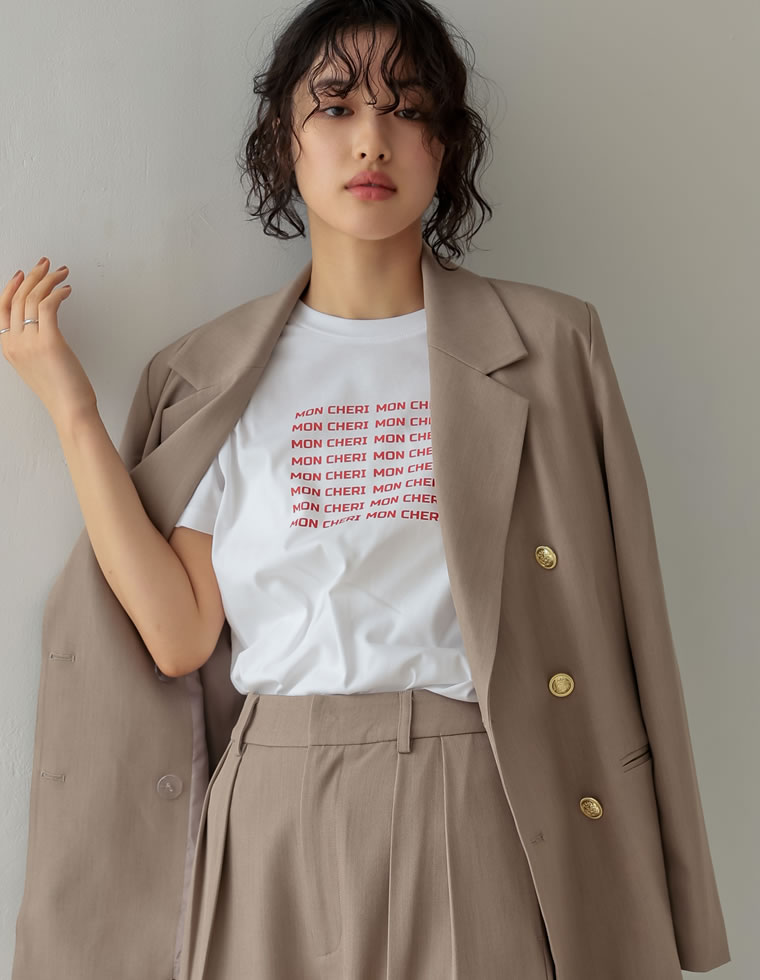 天竺MON CHERIロゴTシャツ