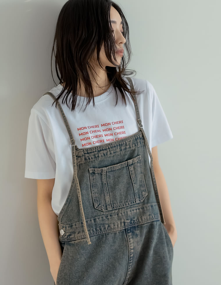 天竺MON CHERIロゴTシャツ