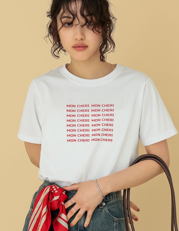 天竺MON CHERIロゴTシャツ