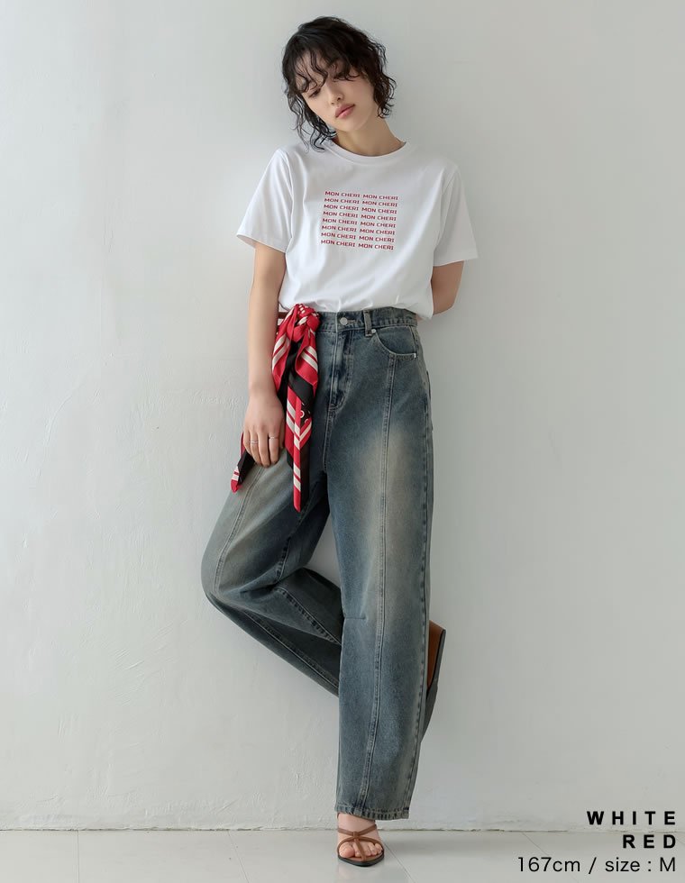 天竺MON CHERIロゴTシャツ