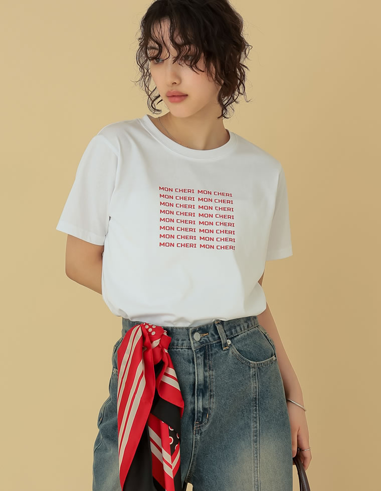 天竺MON CHERIロゴTシャツ