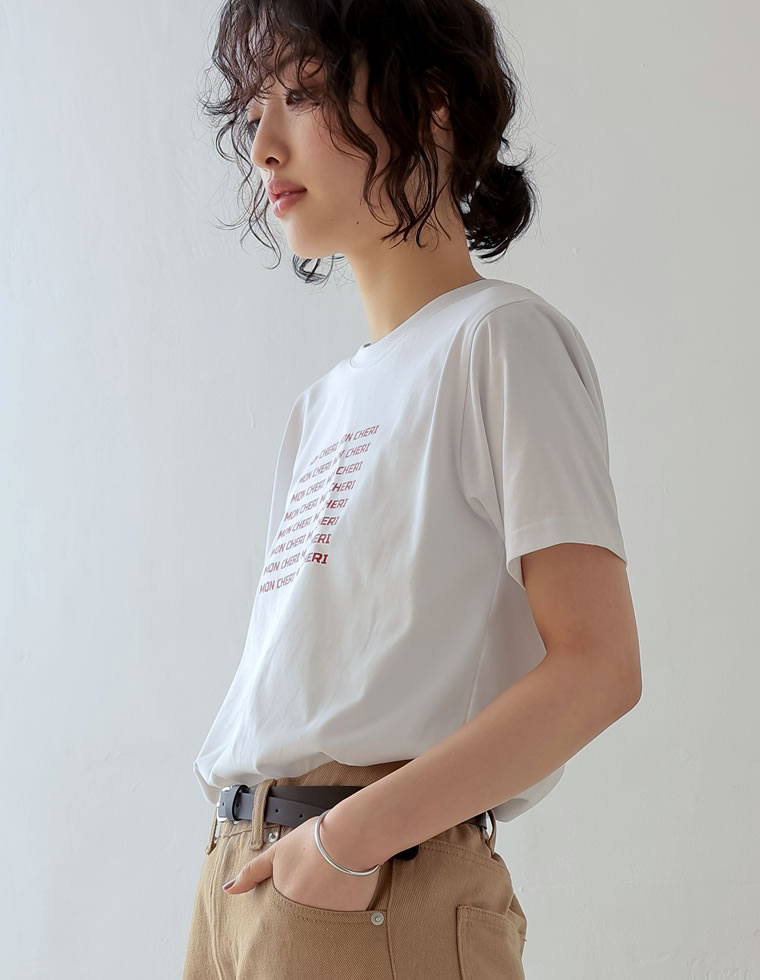 天竺MON CHERIロゴTシャツ