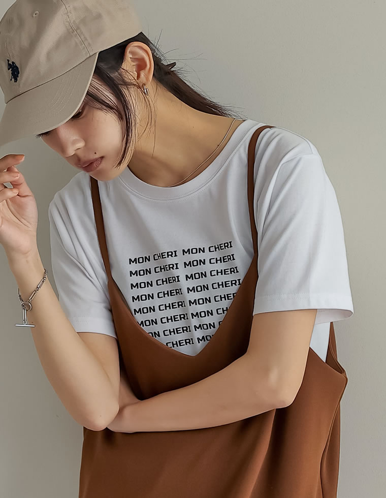 天竺MON CHERIロゴTシャツ