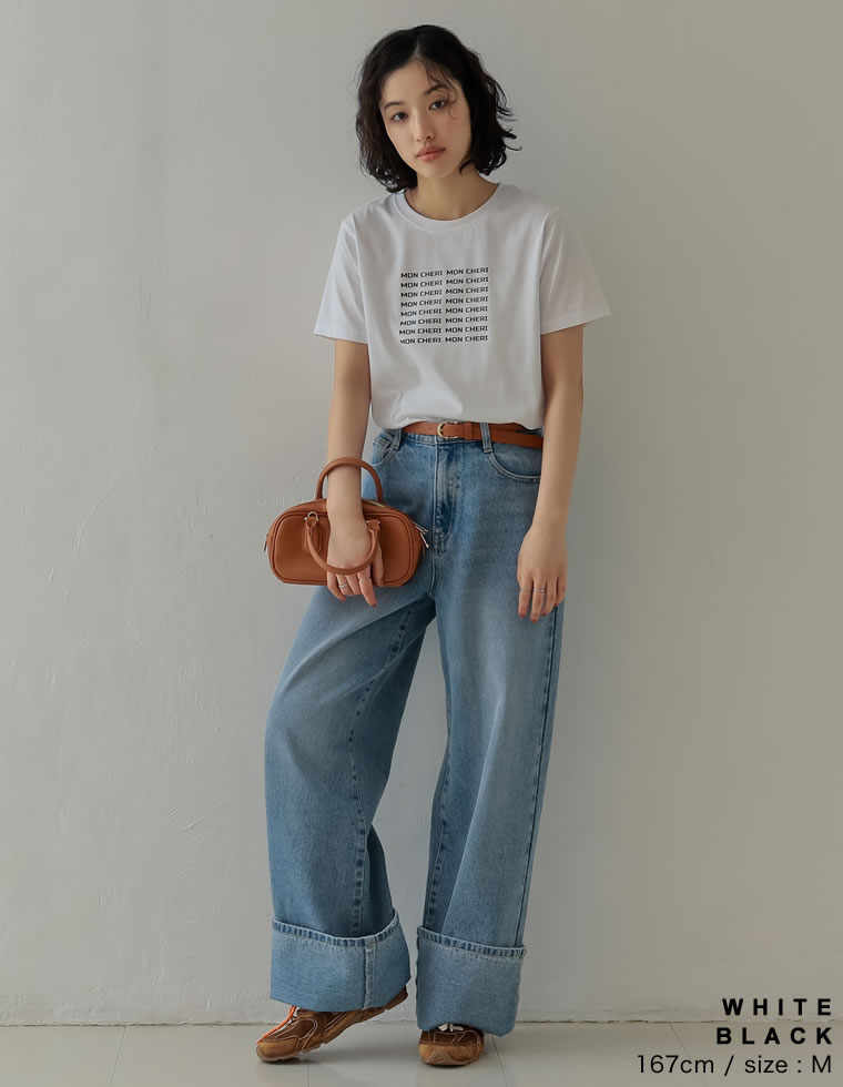 天竺MON CHERIロゴTシャツ