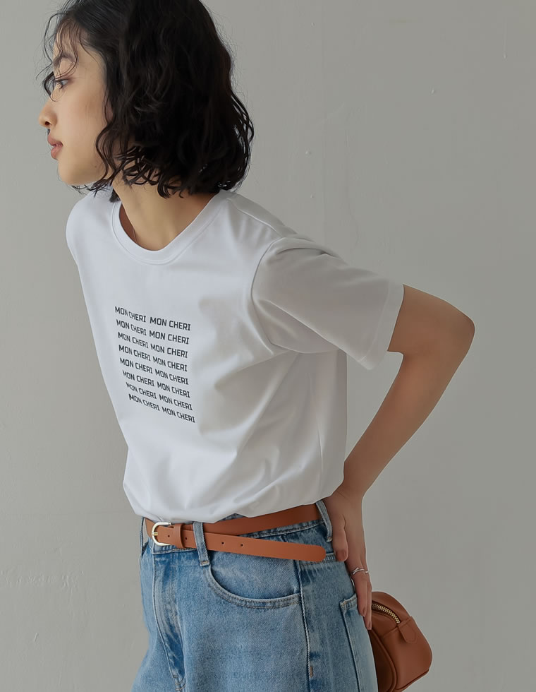 天竺MON CHERIロゴTシャツ